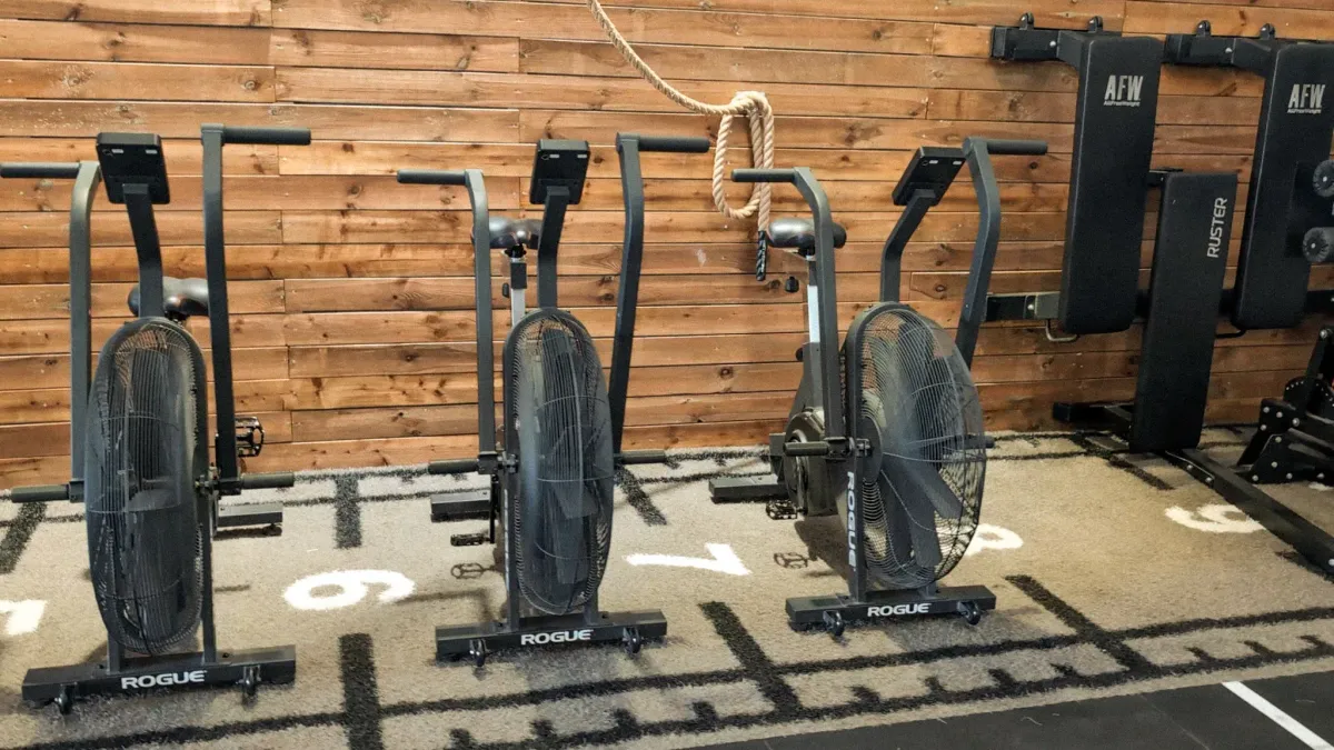 Zona cardio amb Echo Bikes Rogue i Ski Ergs